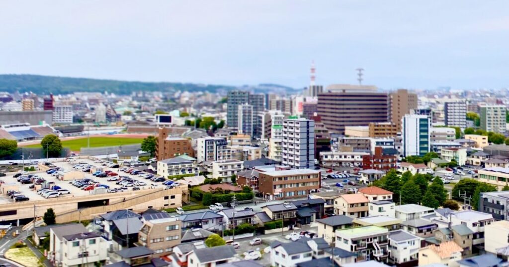 熊本市街地を一望できる都市景観